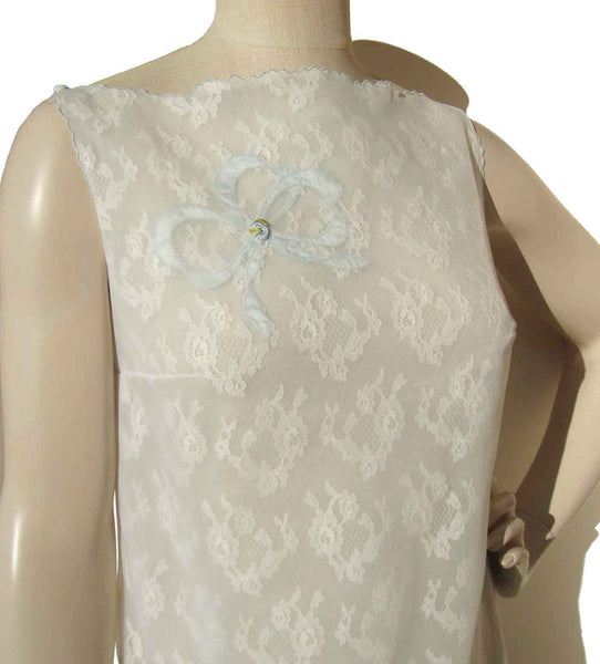 1960s Ladies Blue Lace Nightgown
