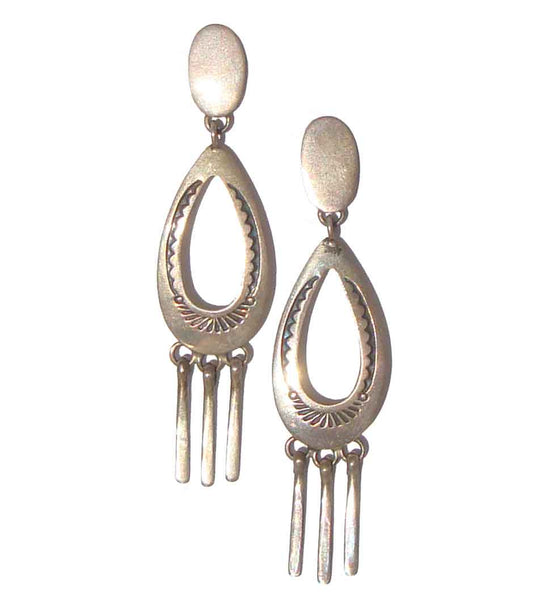 Vintage Navajo Fringe Earrings Sterling Silver Drops – Mike Platero