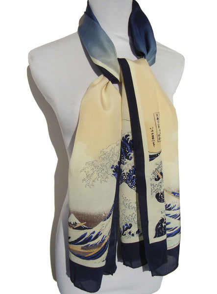 Hokusai Great Wave Silk Scarf - Metro Retro Vintage
