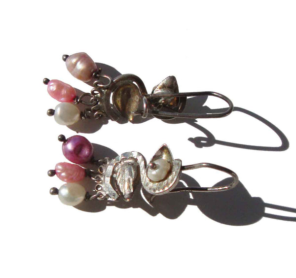 Sterling & Pearls Earrings - Metro Retro Vintage