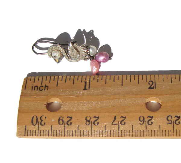 60s Bird Pearl Earrings