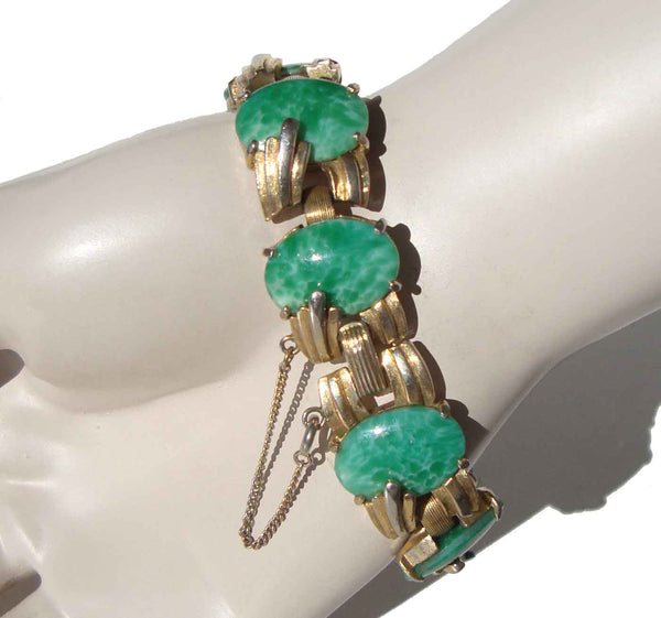 1960s Trifari Jade Bracelet - Metro Retro Vintage