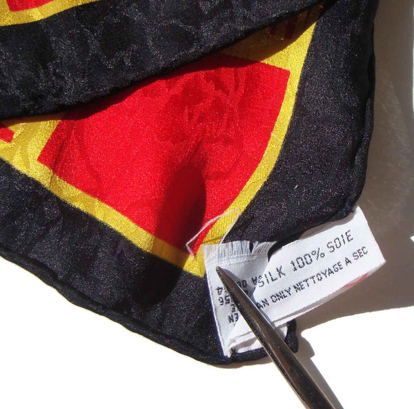 100% Silk Scarf Label
