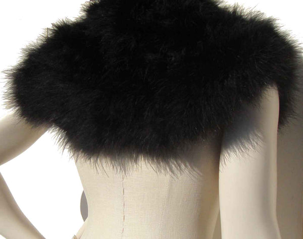 Black Feather Marabou Cape Shawl
