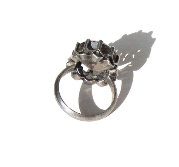 Vintage Sterling & Smoky Topaz Quartz Ring