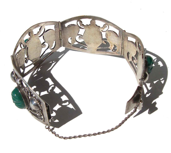 Sterling & Onyx Mexican Bracelet - Metro Retro Vintage