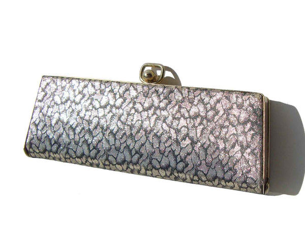 Vintage 50s Eyeglass Holder Gold & Black Glasses Hard Case