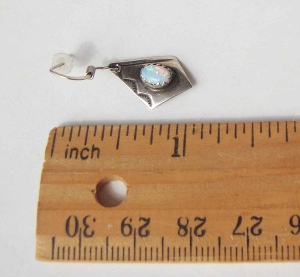 Navajo Sterling Opal Earrings - Metro Retro Vintage