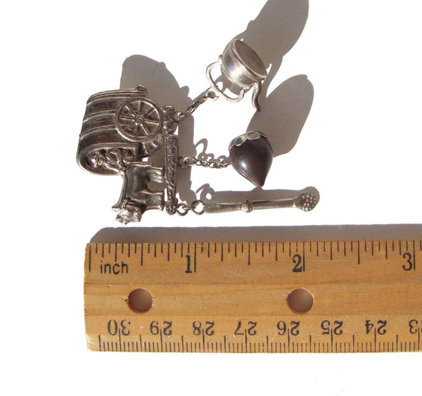 Vintage South American Chatelaine Pin