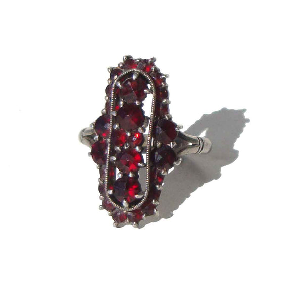 30s Bohemian Garnet Ring - Metro Retro Vintage
