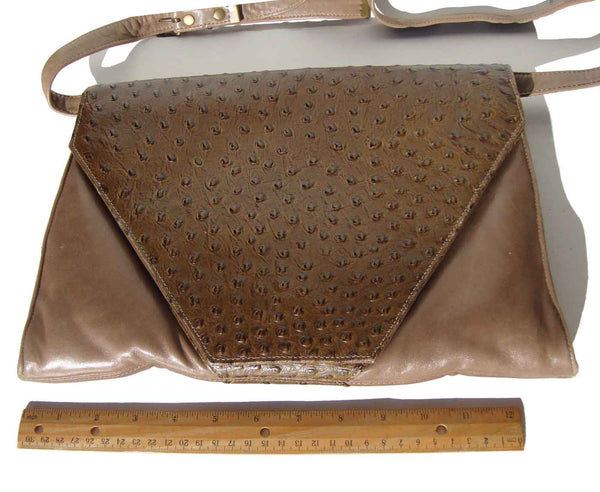 Ostrich & Calf Leather Bag - Metro Retro Vintage