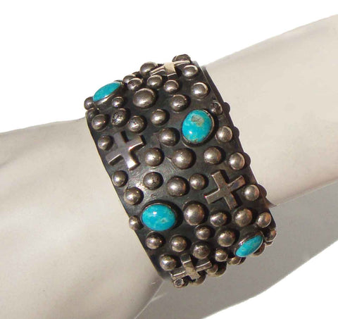 Vintage Sterling Silver & Turquoise Cuff Bracelet – Chimney Butte