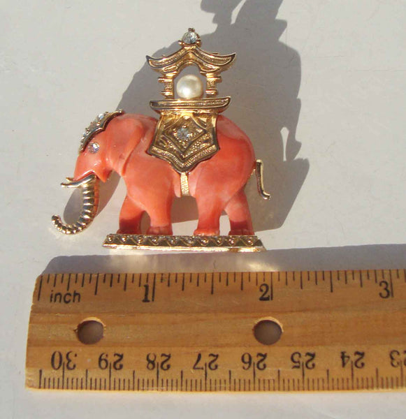 Hattie Carnegie Indian Elephant Pin