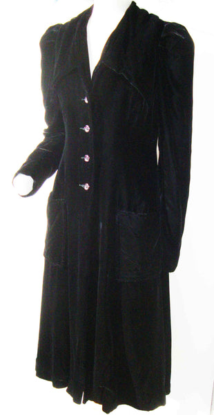 Art Deco Velvet Coat - Metro Retro Vintage