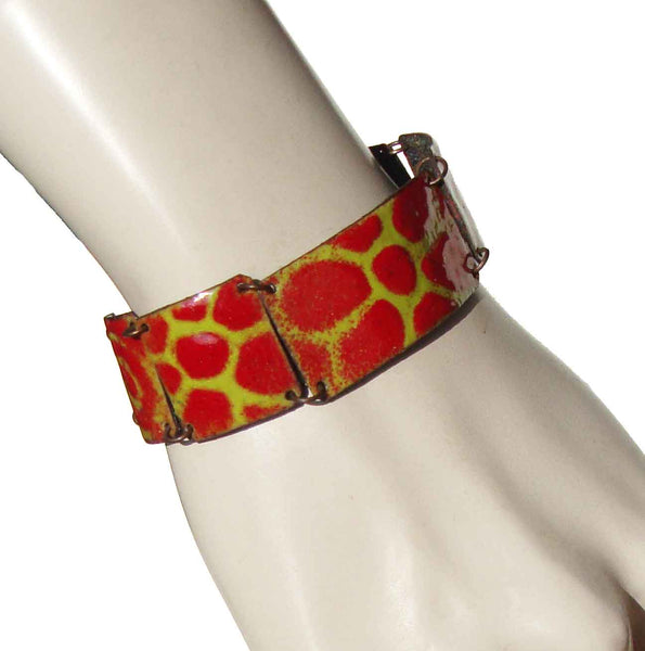 1960s Enamel Copper Bracelet - Metro Retro Vintage