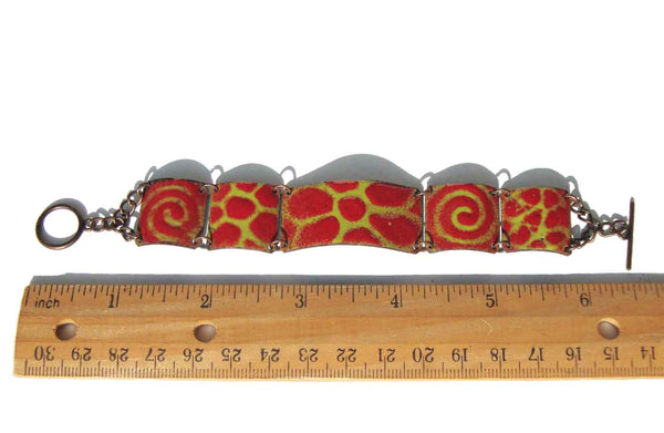 60s Mod Abstract Enameled Bracelet