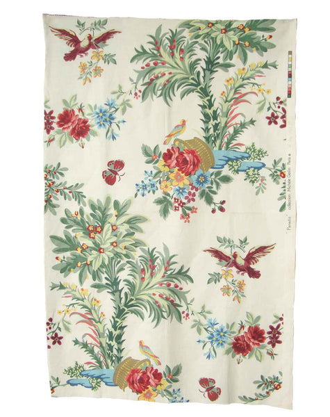 Vintage Botanical and Bird Fabric