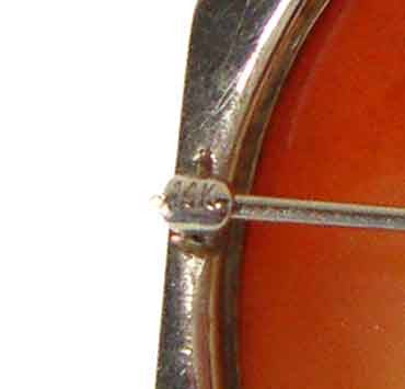 Gold Mark on Antique Cameo & Diamond