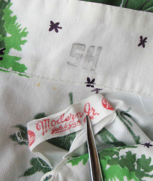 Label on Vintage 50s Rockabilly Cotton Skirt
