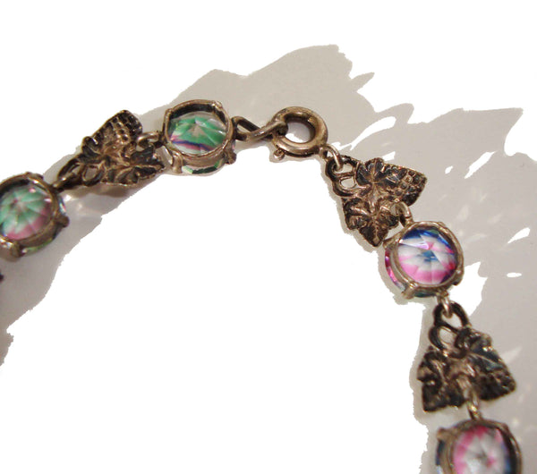 Antique Gablonz Iris Glass Bracelet