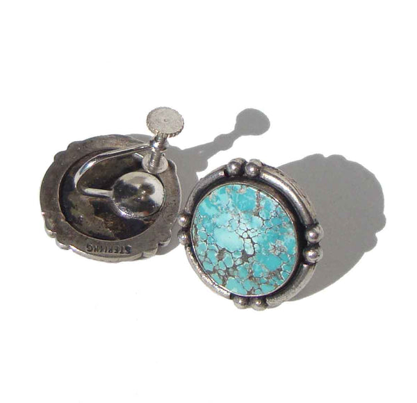 Vintage Southwestern Sterling Turquoise Earrings