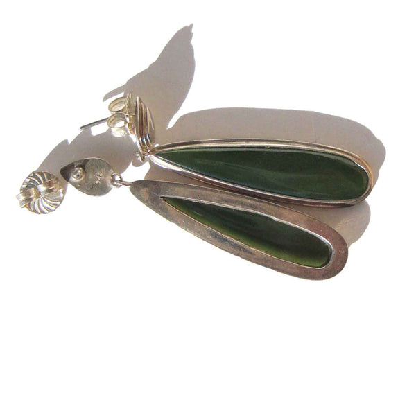 90s Jade Earrings - Metro Retro Vintage