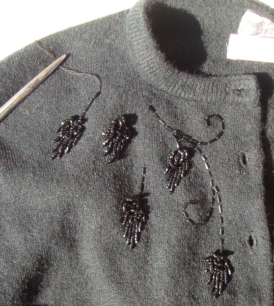 Vintage Lambswool Beaded Cardigan