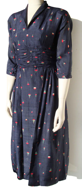 1940s Silk Dress - Metro Retro Vintage