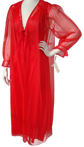 Vintage Red Barbizon Negligee Deadstock