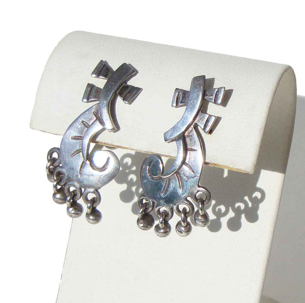 Vintage Miguel Martinez Earrings Sterling Silver Modernist Mexican