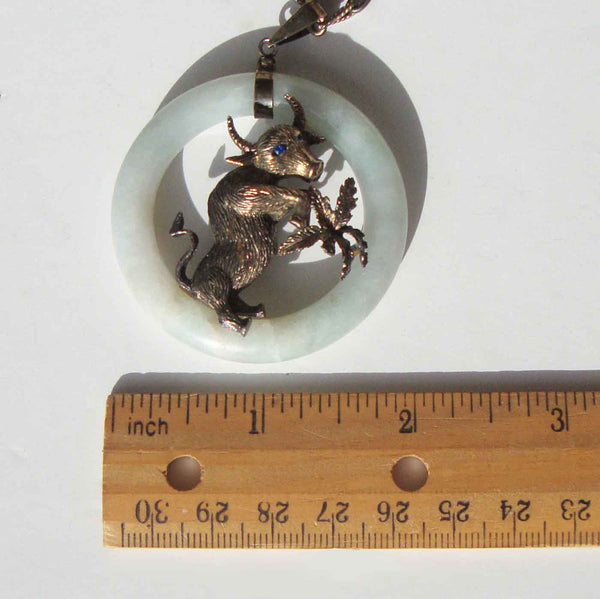Chinese Jade Horoscope Pendant Necklace