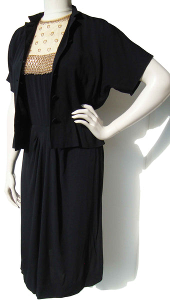 Vintage 40s Sequin Dress & Jacket