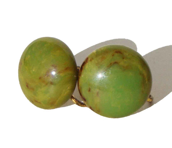 Art Deco Bakelite Button Earrings