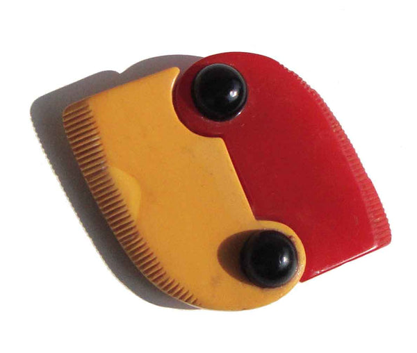 Red & Yellow Bakelite Buckle - Metro Retro Vintage