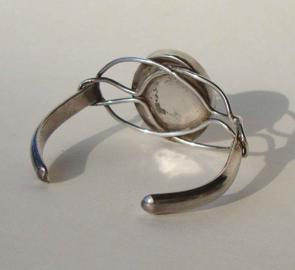Vintage Artisan Sterling Cat Cuff Bracelet