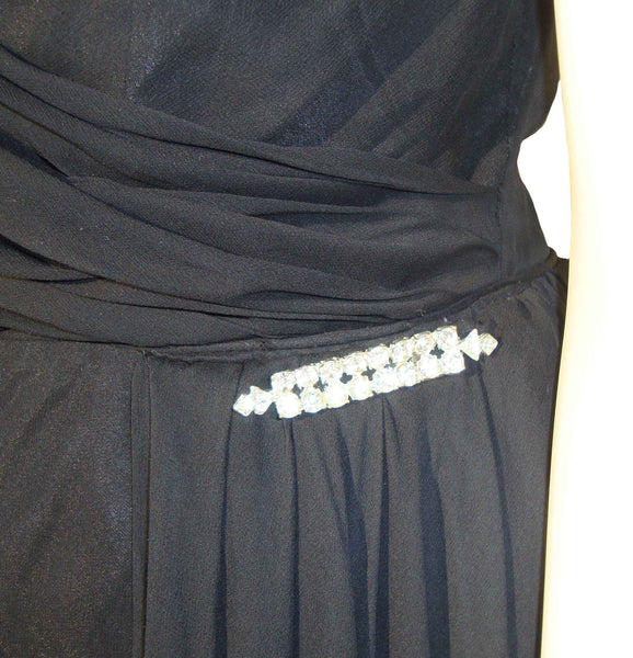 Vintage Dress with Rhinestone Trim