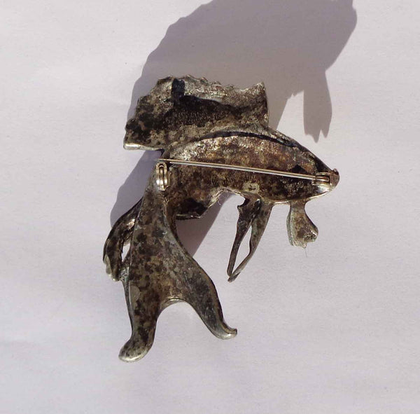 Unmarked Pot Metal Fish Brooch