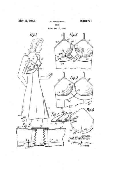 Vintage Patent Illustration 40s Nightgown