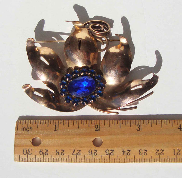 40s Art Deco Floral Pin