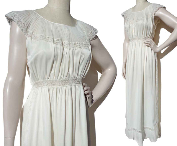Vintage 50s Barbizon Seraphim White Batiste Nightgown Lingerie S – Deadstock w/ Tag