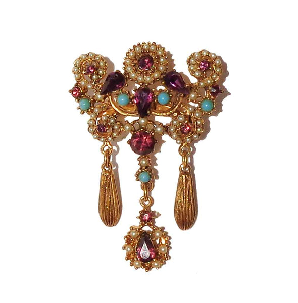 Vintage Florenza Girandole Brooch Renaissance Revival Pin