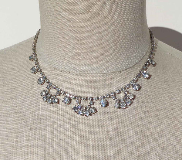 Midcentury Diamante Necklace - MetroRetroVintage