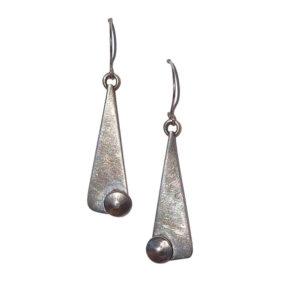 Vintage 70s Sterling Silver Earrings Abstract Dangle Modernist Drops