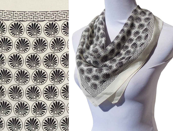 Vintage Greek Palmette & Key Silk Scarf MMA 1999