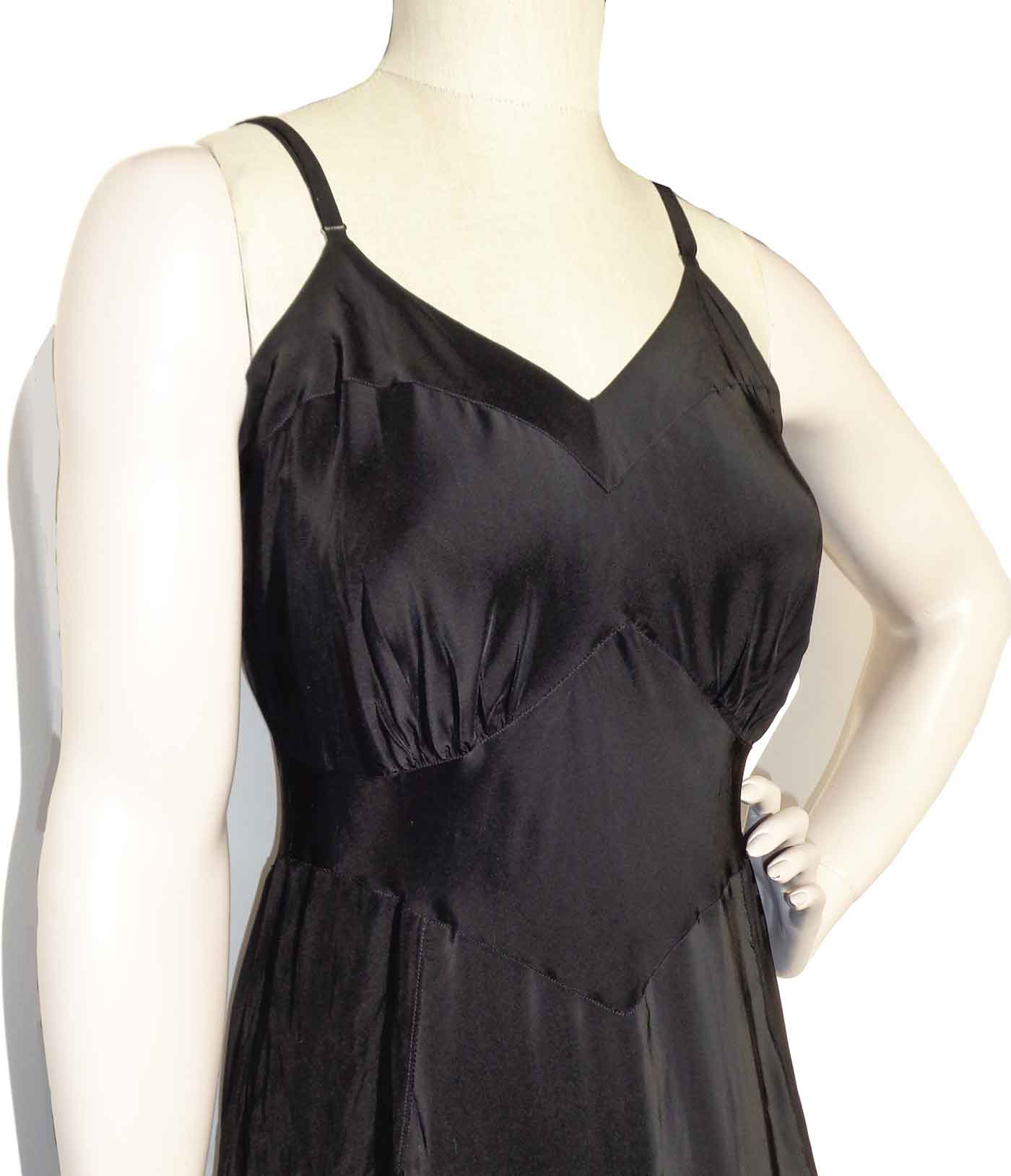 Vintage 50s Black Lingerie Rayon Dress Slip Sz 38 – by Corsage