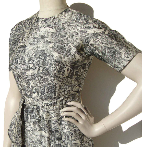 French Country Toile Dress - Metro Retro Vintage