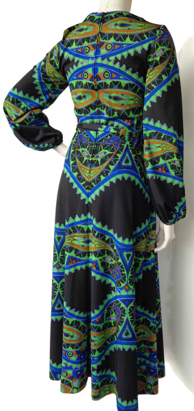 Vintage Bold Pattern Maxi Dress