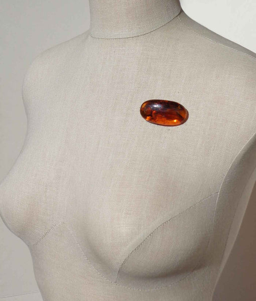 Primitive Honey Amber Brooch - Metro Retro Vintage