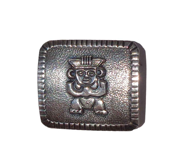 Vintage 900 Silver Peruvian Brooch Chimu Deity PreColumbian Pin