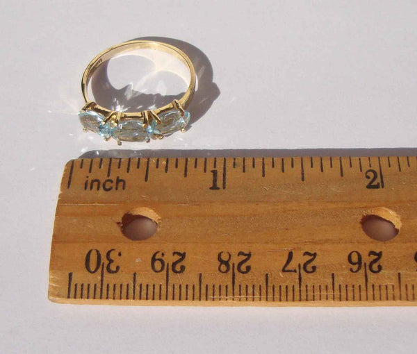 Aquamarine Gems 14K Ring